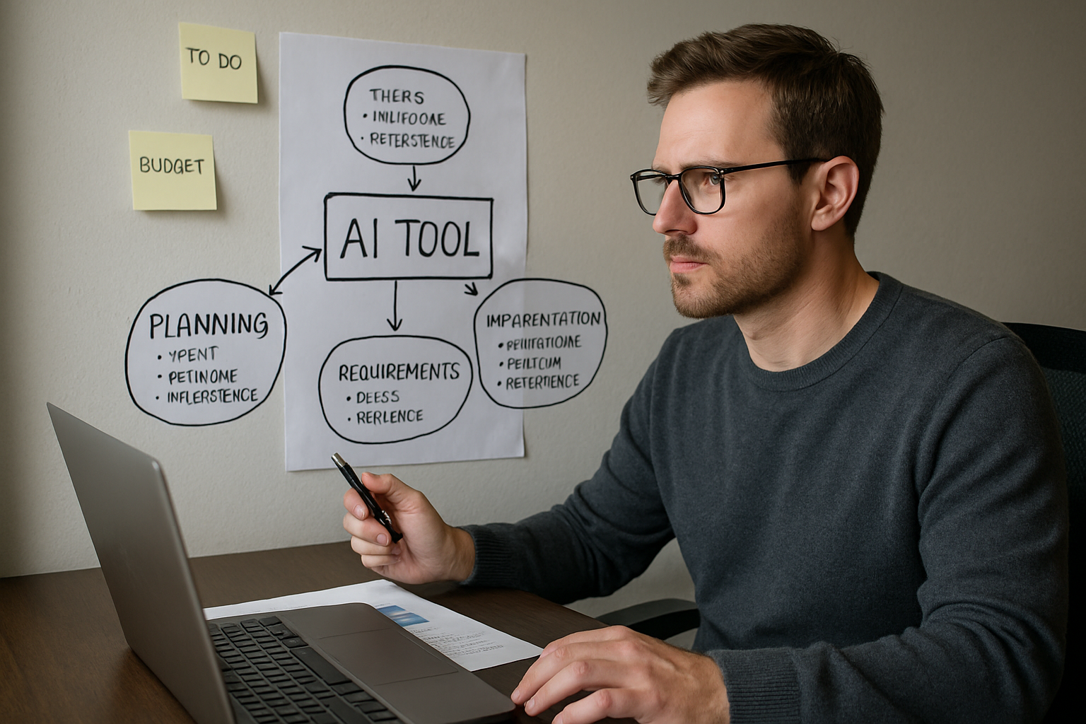 A person managing a project of implementing a new AI tool-4